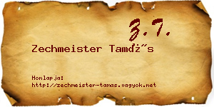 Zechmeister Tamás névjegykártya
